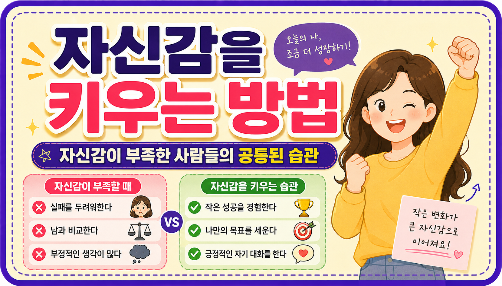 자신감 키우는 방법, 자신감이 부족한 사람들의 공통된 습관