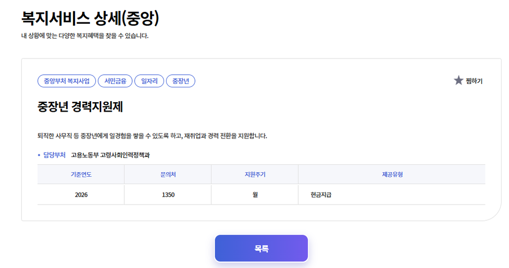 2026 중장년 경력지원제 신청자격과 지원내용 총정리 1 image 3